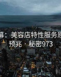 惊人内幕：美容店特性服务原来早有预兆 · 秘密973
