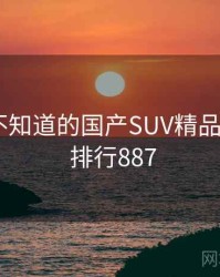 你可能不知道的国产SUV精品十件事 · 排行887