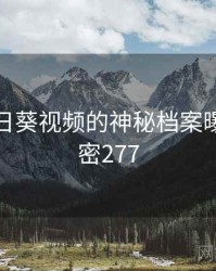 关于向日葵视频的神秘档案曝光 · 秘密277