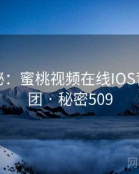深度揭秘：蜜桃视频在线IOS背后的谜团 · 秘密509