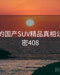 未公开的国产SUV精品真相公布 · 秘密408