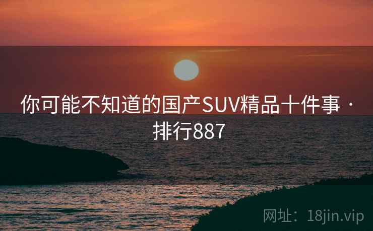 你可能不知道的国产SUV精品十件事 · 排行887